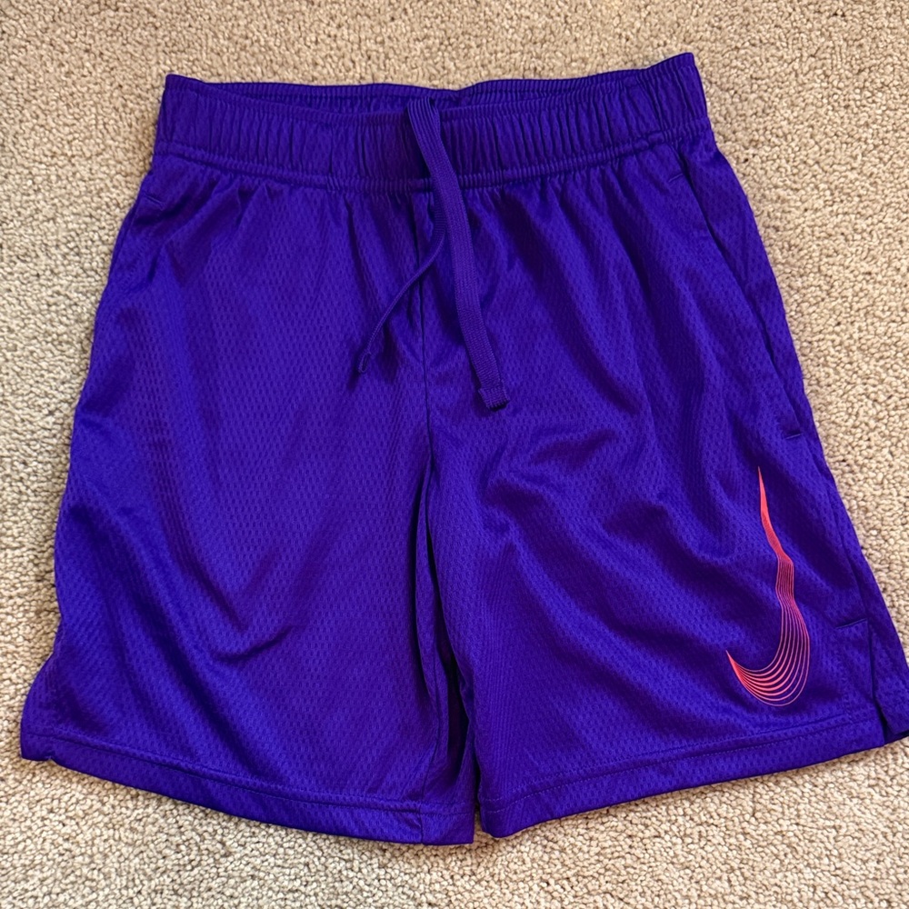 Lot of Nike and UA Kids Shorts Set - Purple, Black, Blue Size Youth Small - Picture 2 of 7